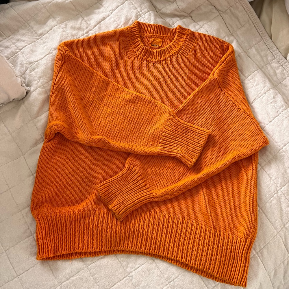 Babaa Orange Crewneck Sweater